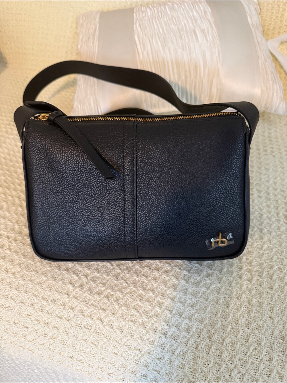 Black Leather Crossbody Shoulder Bag